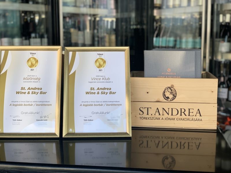 A legjobb borétterem díjat nyerte el a St. Andrea Wine&Skybar